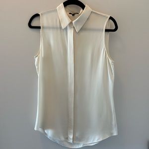 THEORY Silk Tank Button Down